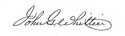 John Greenleaf Whittiers signatur