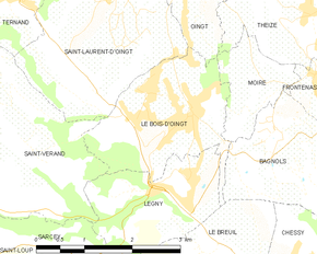 Poziția localității Le Bois-d'Oingt