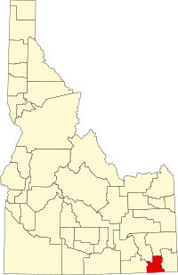 Map of Ajdaho highlighting Franklin County