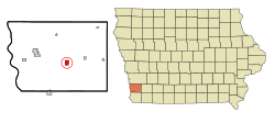 Location of Malvern, Iowa