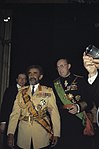 Selassie no Palácio do Jubileu, Adis Abeba, recebendo a Família Real Holandesa