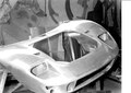 Ford GT40 bonnet at Abbey Panels (1960s).