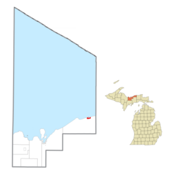 Location within Alger County