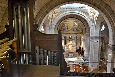 The view from behind the organ down to the altar