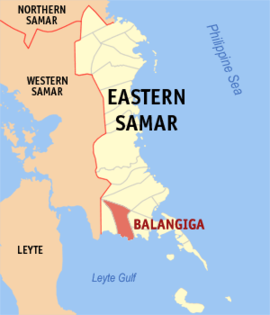 Balangiga na Samar Oriental Coordenadas : 11°6'33"N, 125°23'11"E