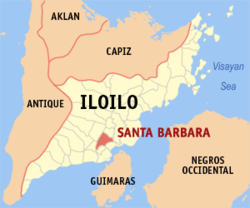 Mapa ning Iloilo ampong Santa Barbara ilage