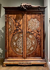 Japanese inspiration/Japonisme: Cabinet, by Léon Dromard, c.1874–1889, pear wood, Museum of Decorative Arts, Paris