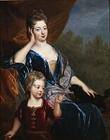The Count of Brionne's wife, Marie Madeleine d'Epinay and son the Prince of Lambesc, 1697