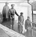 From left to right, Grand Duchess Olga, Tsar Nicholas II, Grand Duchess Anastasia, and Grand Duchess Tatiana at Tobolsk in the winter of 1917-1918