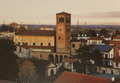 Particolare della torre campanaria di San Michele