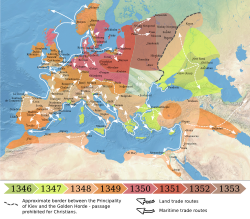 Šírenie čiernej smrti v Európe a na Blízkom východe (1346 – 1353)