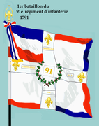 Drapeau du 1er bataillon du 91e régiment d'infanterie de ligne de 1791 à 1793