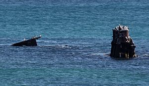 Alkimos as viewed from the shore, August 2012