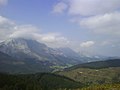 Vue de la ligne de crête de l'Anboto par la face sud depuis le Besaide.