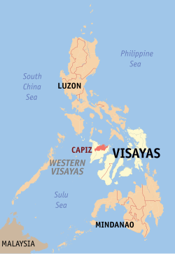 Mapa iti Filipinas a mangipakita ti pakasarakan iti Capiz.