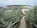 Uitzicht vanaf de Schmiedeberg: links het Salzhaff, rechts de Oostzee