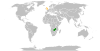 Location map for the United Kingdom and Zambia.