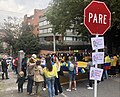 Protest at the Embassy of Russia in Bogotá, Colombia.