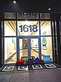 Business on Washington Avenue with sand bags