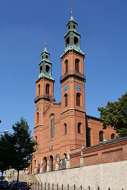 The neo-romanesque basilica of St Mary and St Bartholomew