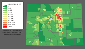 Colorado Population Density Map.