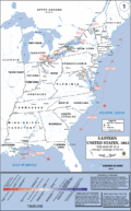 Karte des Kriegsverlaufs im Britisch-Amerikanischen Krieg