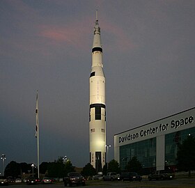 BP-27, on display atop the vertical Saturn V at the U.S. Space & Rocket Center