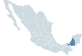 Locator map for the state of Campeche within Mexico.