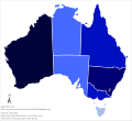 HDI map of Australian states in 2017