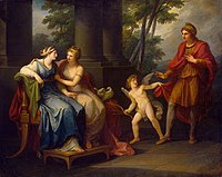 Angelica Kauffmann, Venera potiče Helenu da se zaljubi u Parisa, ulje na platnu 1790.