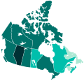 HDI map of Canadian provinces and territories in 2019