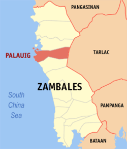 Mapa ning Zambales ampong Palauig ilage