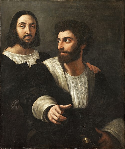 File:Portrait de l'artiste avec un ami, by Raffaello Sanzio, from C2RMF retouched.jpg