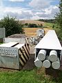 Grenzschranke an der Grenze zur ehemaligen DDR in Teistungen