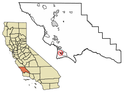 Location of Callender in San Luis Obispo County, California.