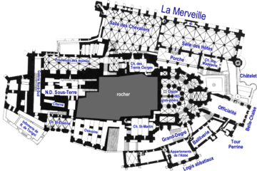 Plan du niveau 2 (salle des Chevaliers).