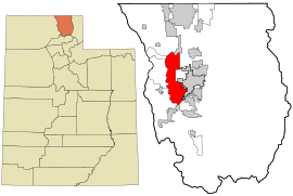 Cache County Utah incorporated and unincorporated areas Benson highlighted.svg