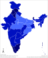 HDI map of Indian states and territories in 2017