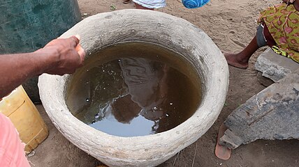 The salt is made by boiling the liquid.