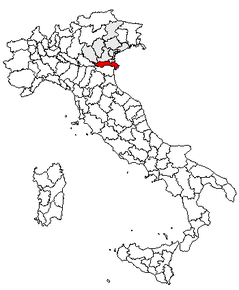 Poziția regiunii Provincia di Rovigo