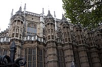 Henry VII Chapel at Westminster Abbey (1503–), with Perpendicular tracery and blind panels.