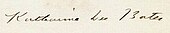 signature de Katharine Lee Bates