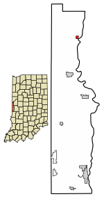 Location of Perrysville in Vermillion County, Indiana.