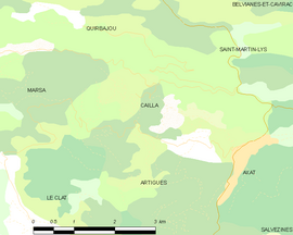 Mapa obce Cailla