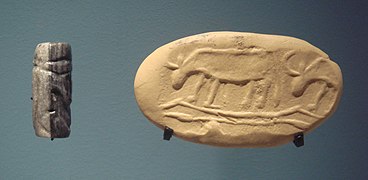 Cylinder seal, Sarazm, Tajikistan, end of the 4th millenium BCE.jpg