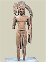 Statue d'Harihara, Cambodge, VIIe siècle. Musée Guimet, Paris