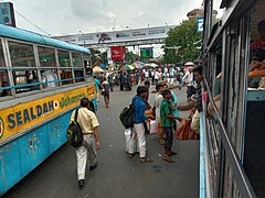 Public buses near Howrah railway station entrance