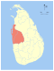 Map indicating the extent of North Western Province within Sri Lanka