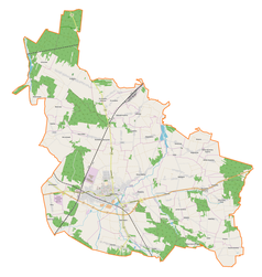 Mapa konturowa gminy Opoczno, w centrum znajduje się punkt z opisem „Libiszów-Kolonia”