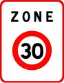 B30. Zone à vitesse limitée à 30 km/h.